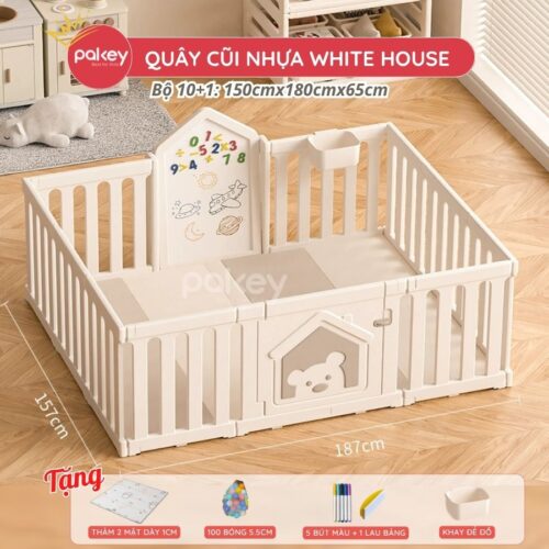 Quây cũi nhựa Pakey White House P-WH02