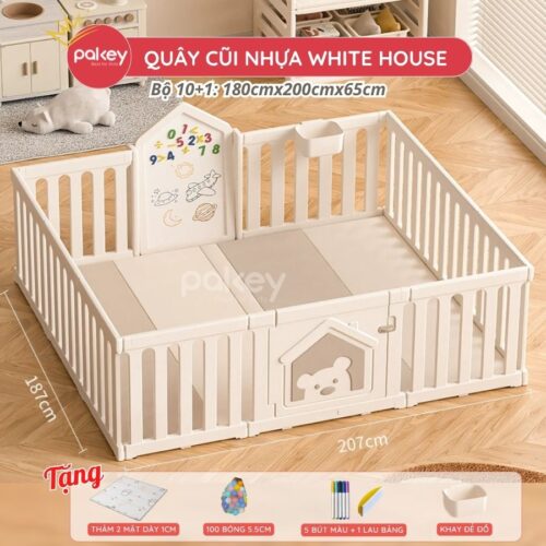 Quây cũi nhựa Pakey White House P-WH02