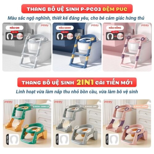 Nắp thu nhỏ bồn cầu kèm thang Pakey P-PC03 32 Nắp thu nhỏ bồn cầu kèm thang Pakey P-PC03