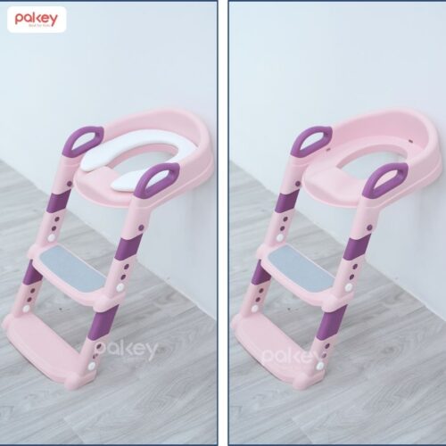 Nắp thu nhỏ bồn cầu kèm thang Pakey P-PC03 21 Nắp thu nhỏ bồn cầu kèm thang Pakey P-PC03 màu hồng