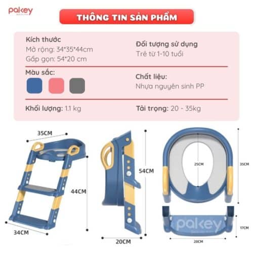 Nắp thu nhỏ bồn cầu kèm thang Pakey P-PC03 33 Nắp thu nhỏ bồn cầu kèm thang Pakey P-PC03