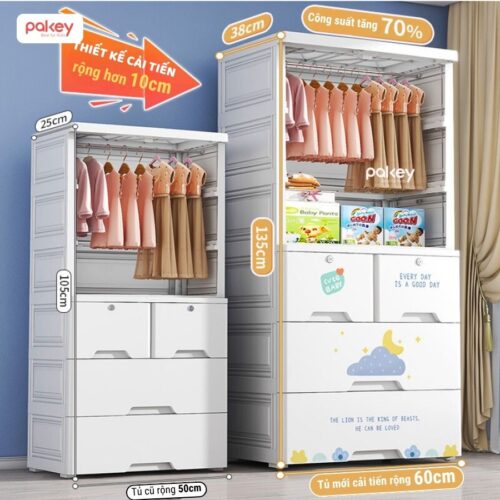 Tủ nhựa ngăn treo kết hợp ngăn kéo Pakey BG004 12 Tủ nhựa ngăn treo kết hợp ngăn kéo Pakey BG004