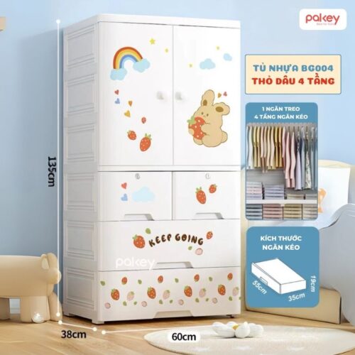 Tủ nhựa ngăn treo kết hợp ngăn kéo Pakey BG004