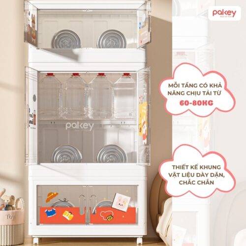 Tủ quần áo nhựa cho bé, tủ đựng đồ đa năng Pakey SK007