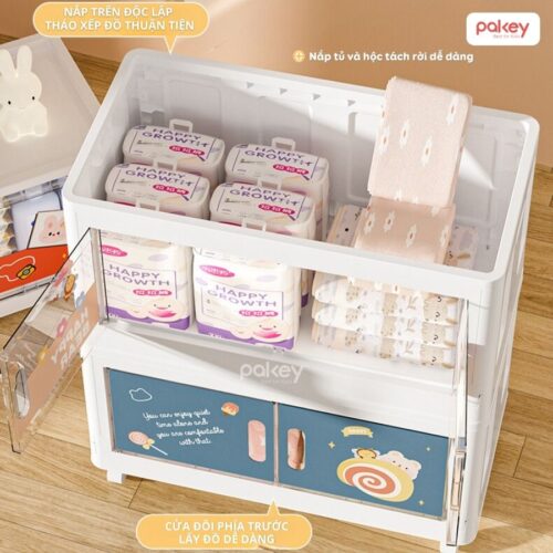 Tủ quần áo nhựa cho bé, tủ đựng đồ đa năng Pakey SK007