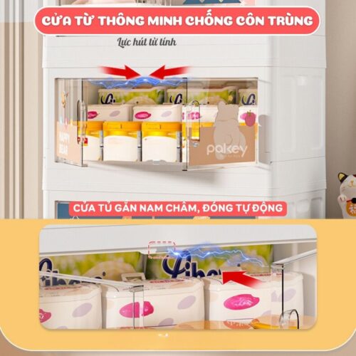 Tủ quần áo nhựa cho bé, tủ đựng đồ đa năng Pakey SK007