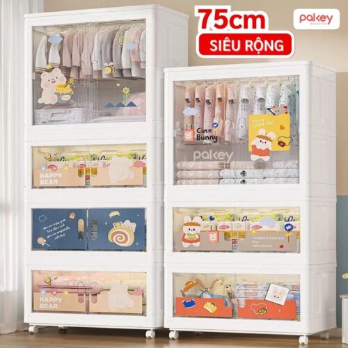 Tủ quần áo nhựa cho bé, tủ đựng đồ đa năng Pakey SK007