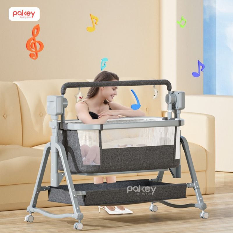 Nôi điện có tính năng đung đưa tự động và phát nhạc ru bé ngủ