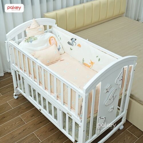 Combo nôi cũi gỗ Pakey CG03 + ga nệm xơ dừa 16 Combo nôi cũi gỗ Pakey CG03 + ga nệm xơ dừa