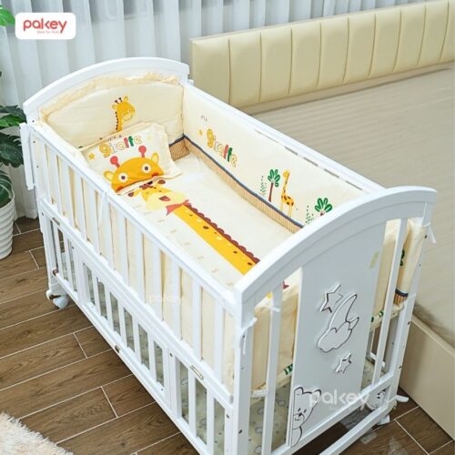Combo nôi cũi gỗ Pakey CG03 + ga nệm xơ dừa 15 Combo nôi cũi gỗ Pakey CG03 + ga nệm xơ dừa