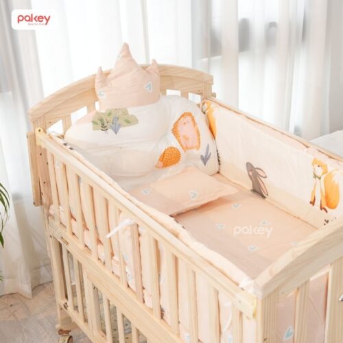 Combo nôi cũi gỗ Pakey CG01 kèm ga nệm xơ dừa 10 Combo nôi cũi gỗ Pakey CG01 kèm ga nệm xơ dừa