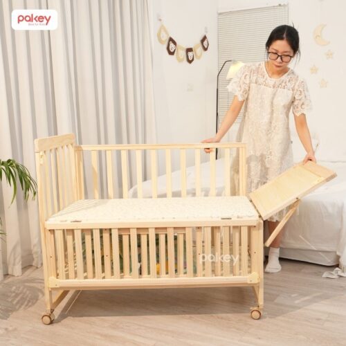 Combo nôi cũi gỗ Pakey CG01 kèm ga nệm xơ dừa 7 Combo nôi cũi gỗ Pakey CG01 kèm ga nệm xơ dừa