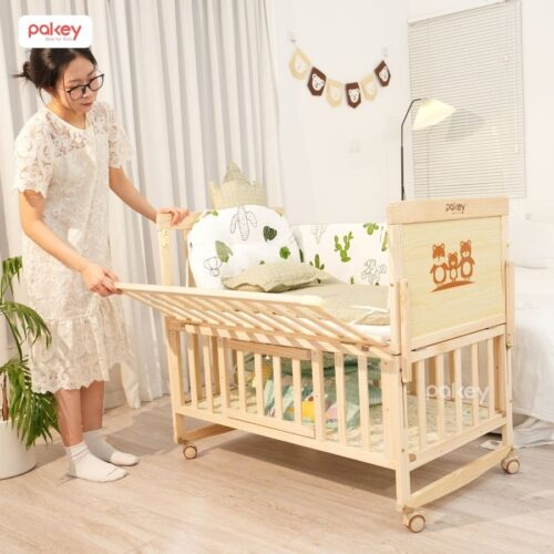 Combo nôi cũi gỗ Pakey CG01 kèm ga nệm xơ dừa 6 Combo nôi cũi gỗ Pakey CG01 kèm ga nệm xơ dừa