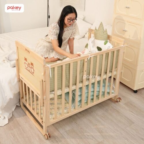 Combo nôi cũi gỗ Pakey CG01 kèm ga nệm xơ dừa 4 Combo nôi cũi gỗ Pakey CG01 kèm ga nệm xơ dừa