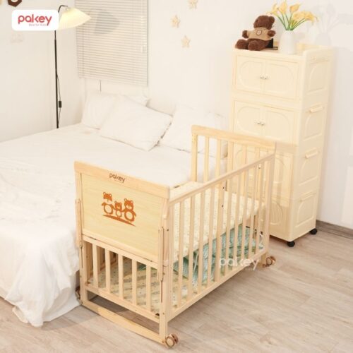 Combo nôi cũi gỗ Pakey CG01 kèm ga nệm xơ dừa 3 combo noi cui go va ga dem pakey CG01 16