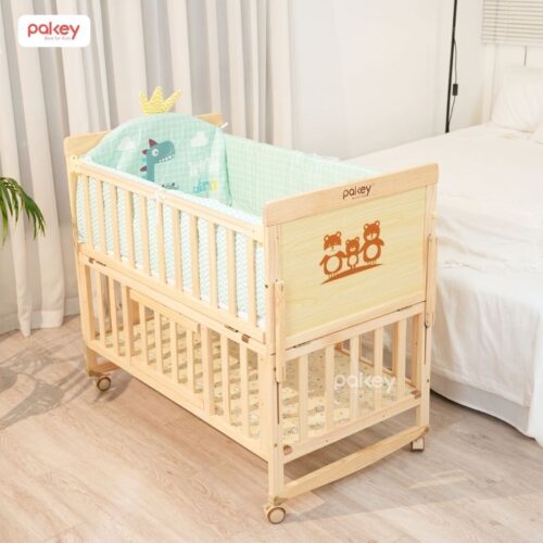 Combo nôi cũi gỗ Pakey CG01 kèm ga nệm xơ dừa 9 Combo nôi cũi gỗ Pakey CG01 kèm ga nệm xơ dừa