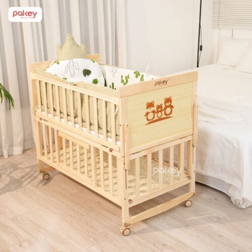 Combo nôi cũi gỗ Pakey CG01 kèm ga nệm xơ dừa 8 Combo nôi cũi gỗ Pakey CG01 kèm ga nệm xơ dừa