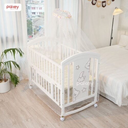 Combo nôi cũi gỗ Pakey CG03 + ga nệm xơ dừa 2 Combo nôi cũi gỗ Pakey CG03 + ga nệm xơ dừa