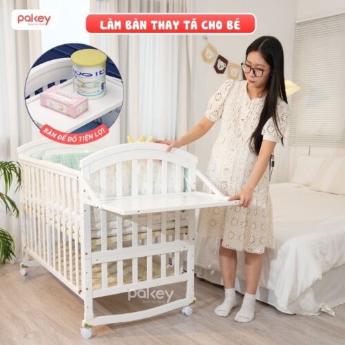 Combo nôi cũi gỗ Pakey CG03 + ga nệm xơ dừa 7 Combo nôi cũi gỗ Pakey CG03 + ga nệm xơ dừa