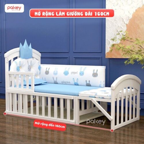 Combo nôi cũi gỗ Pakey CG03 + ga nệm xơ dừa 9 Combo nôi cũi gỗ Pakey CG03 + ga nệm xơ dừa