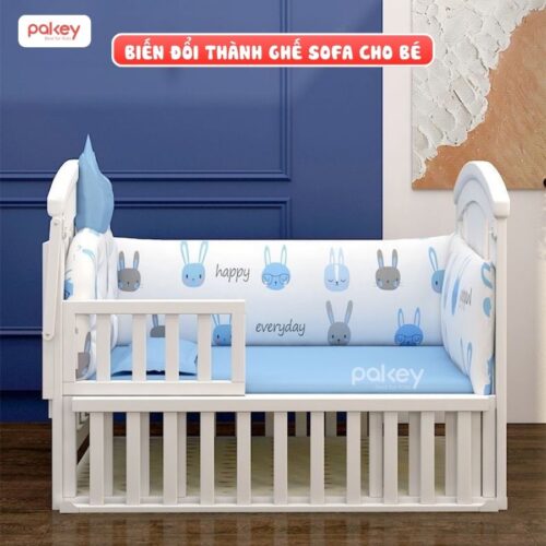 Combo nôi cũi gỗ Pakey CG03 + ga nệm xơ dừa 8 Combo nôi cũi gỗ Pakey CG03 + ga nệm xơ dừa