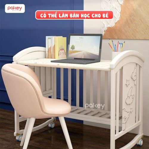 Combo nôi cũi gỗ Pakey CG03 + ga nệm xơ dừa 11 Combo nôi cũi gỗ Pakey CG03 + ga nệm xơ dừa