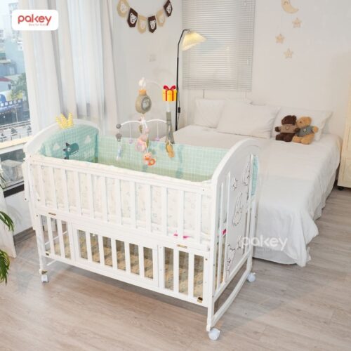 Combo nôi cũi gỗ Pakey CG03 + ga nệm xơ dừa 1 Combo nôi cũi gỗ Pakey CG03 + ga nệm xơ dừa