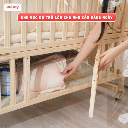 Combo nôi cũi gỗ Pakey CG02 + ga nệm xơ dừa 6 Combo nôi cũi gỗ Pakey CG02 + ga nệm xơ dừa