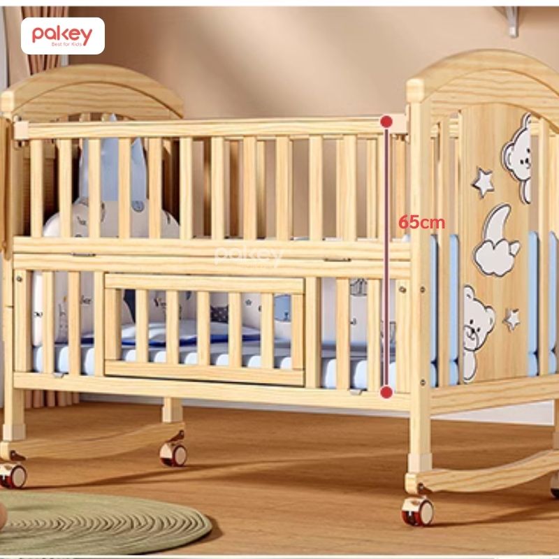 Kinh nghiệm chọn kích thước nôi em bé chuẩn theo từng tháng tuổi 8 Nôi cũi gỗ dành cho trẻ từ 3 tháng - 4 tuổi
