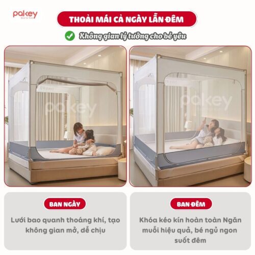 Màn chống ngã cho bé khung vuông Pakey P-MK01