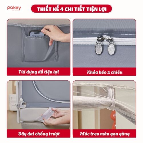Màn chống ngã cho bé khung vuông Pakey P-MK01