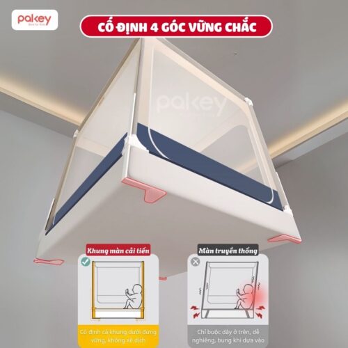 Màn chống ngã cho bé khung vuông Pakey P-MK01