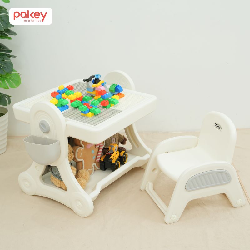 Bàn lego lắp ghé thông minh cho trẻ mầm non 3-5 tuổi