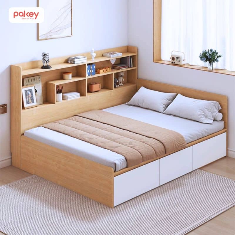 35+ mẫu giường kèm giá sách cho bé thông minh, đẹp nhất 2025 19 Thiết kế thông minh giúp tối ưu diện tích cho căn phòng