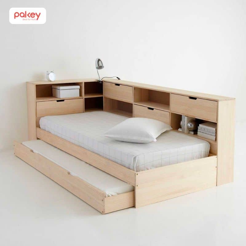 35+ mẫu giường kèm giá sách cho bé thông minh, đẹp nhất 2025 30 Giường kèm kệ sách cho bé