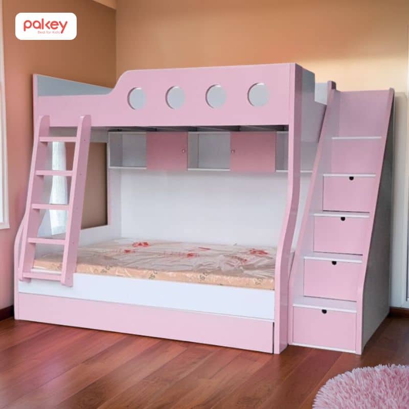 35+ mẫu giường kèm giá sách cho bé thông minh, đẹp nhất 2025 32 Giường kèm kệ sách cho bé