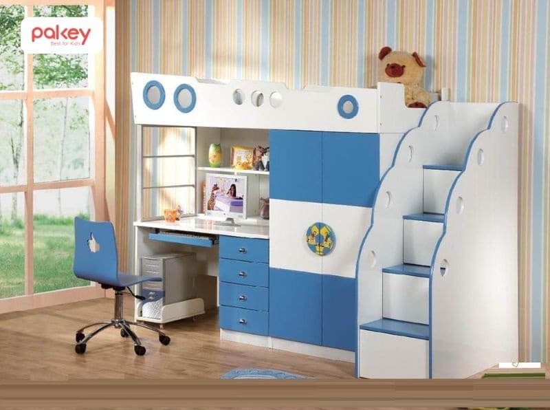 35+ mẫu giường kèm giá sách cho bé thông minh, đẹp nhất 2025 25 Giường kèm kệ sách cho bé