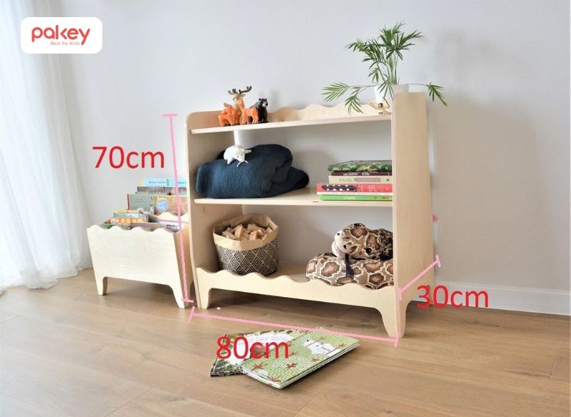 Kinh nghiệm mua kệ đựng đồ chơi cho bé bằng gỗ 18 Kích thước kệ đóng vai trò quan trọng trong việc sắp xếp không gian phòng