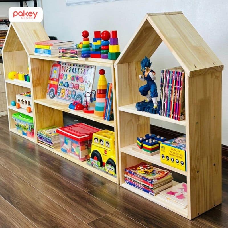 Kinh nghiệm chọn kệ sách gỗ cho bé phù hợp theo từng độ tuổi 10 Kệ sách gỗ cho bé từ 1 – 3 tuổi