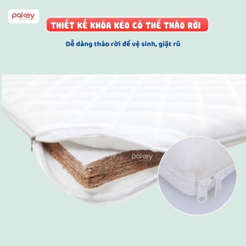 Nên chọn nệm có vỏ bọc bằng cotton hoặc vải hữu cơ, có khóa kéo để tháo rời và giặt sạch