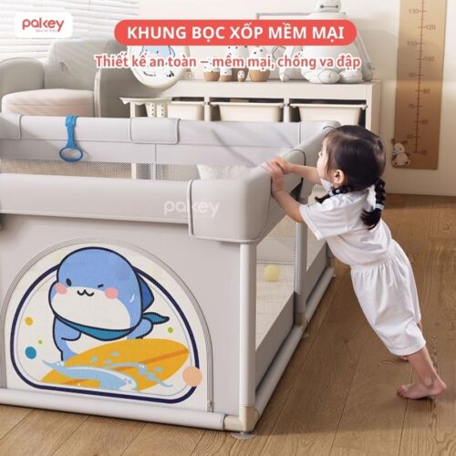 Quây bóng vải Pakey K3, K4 kèm cột bóng rổ