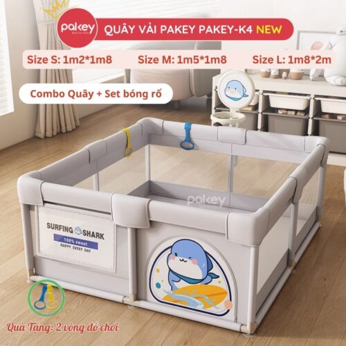 Quây bóng vải Pakey K3, K4 kèm cột bóng rổ