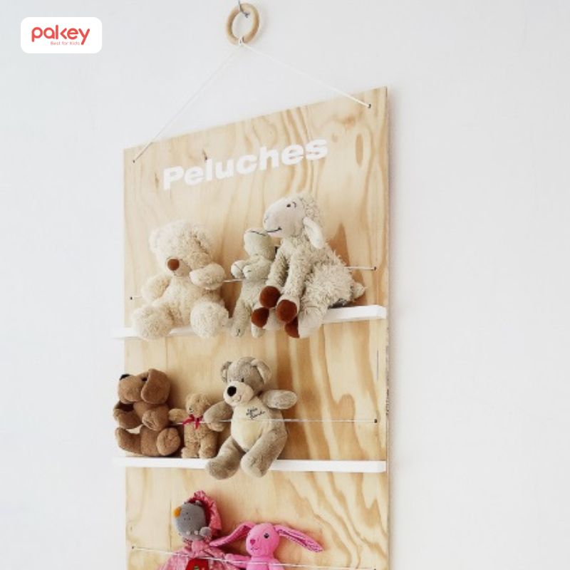 tự làm kệ đồ chơi cho bé bằng bìa gỗ