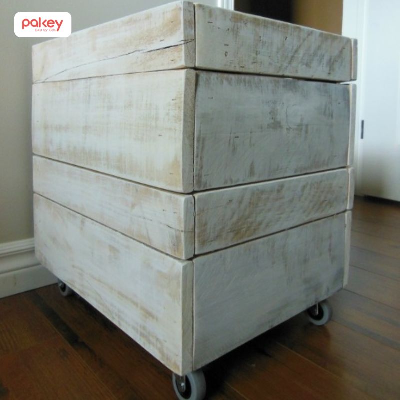 tự làm kệ đồ chơi cho bé bằng bìa gỗ