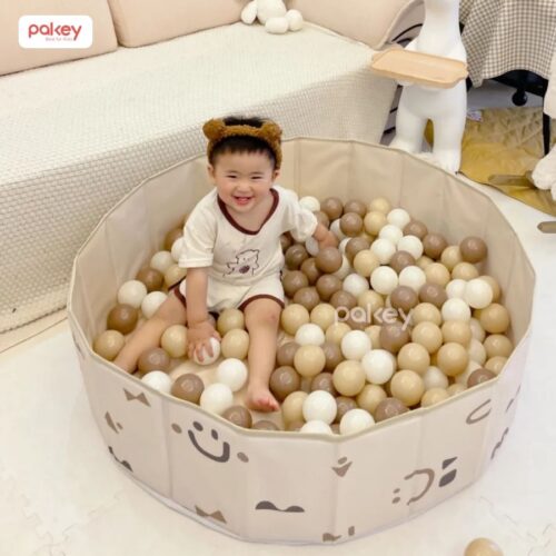 Combo 100 bóng nhựa mix màu nâu - be - trắng 7cm 25 Combo 100 bóng nhựa mix màu nâu - be - trắng 7cm