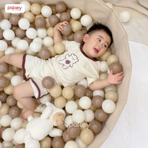 Combo 100 bóng nhựa mix màu nâu - be - trắng 7cm 23 Combo 100 bóng nhựa mix màu nâu - be - trắng 7cm