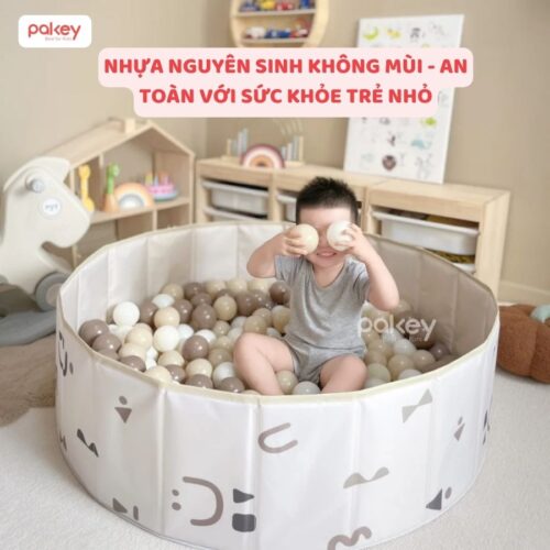 Combo 100 bóng nhựa mix màu nâu - be - trắng 7cm