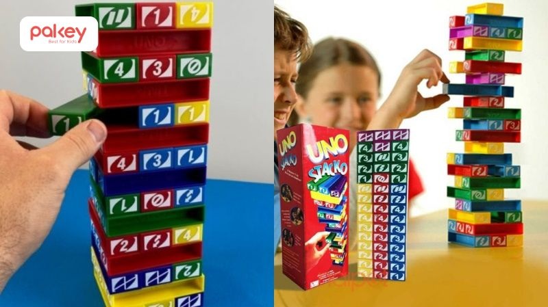 Cách chơi trò rút gỗ - Luật và mẹo dễ chiến thắng 8 Chơi rút gỗ Uno Stacko theo luật của bài Uno sẽ làm cho trò chơi thêm thú vị hơn