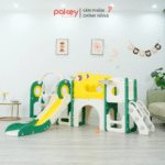 Bộ cầu trượt xích đu khủng long Pakey LH01