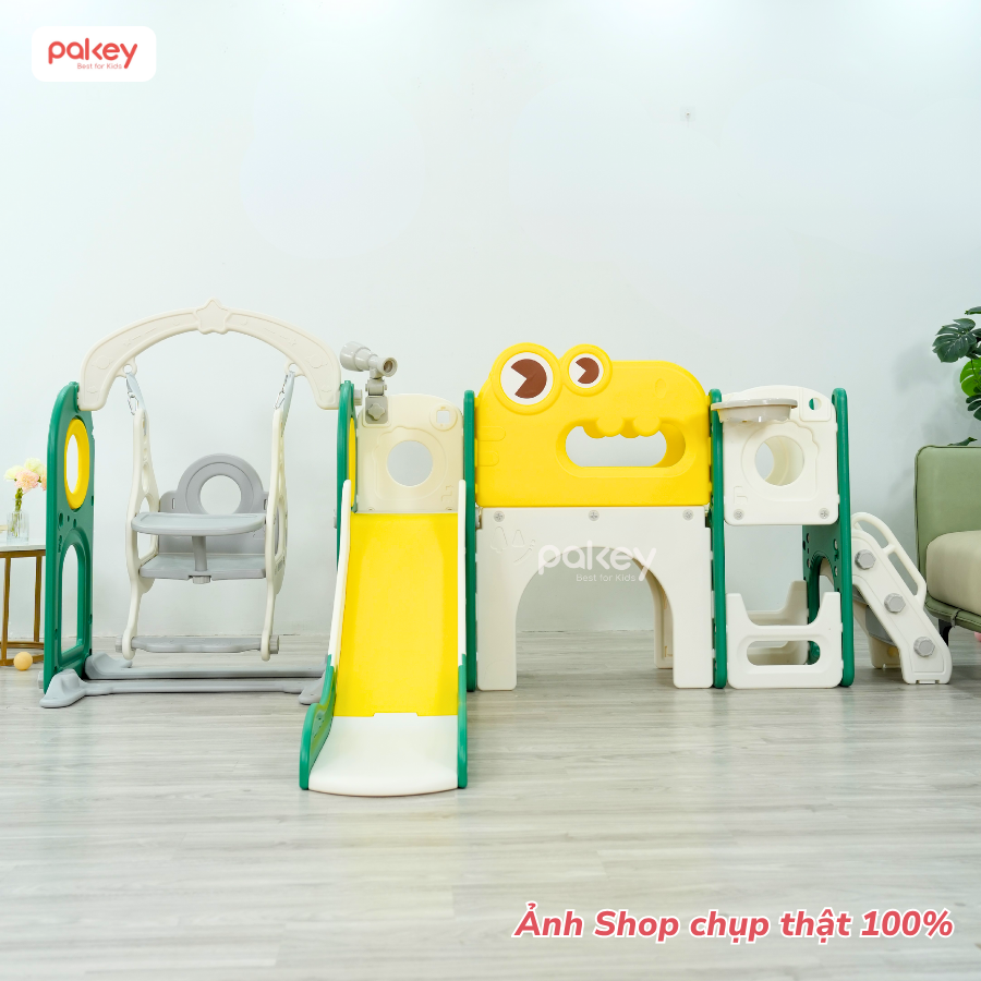 Bộ cầu trượt xích đu khủng long Pakey LH01 59 Bộ cầu trượt xích đu khủng long Pakey LH01